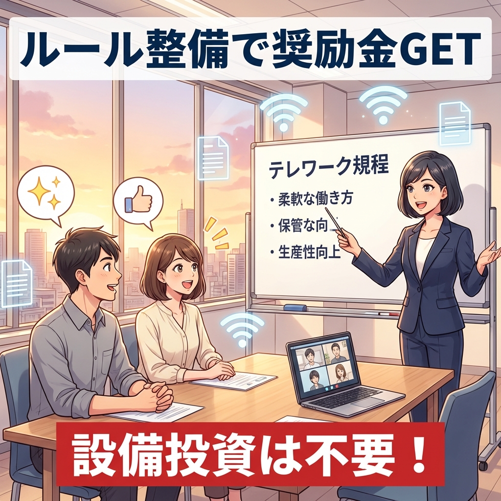 テレワーク定着強化奨励金のイメージ